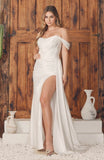 #E1043W off the shoulder White Gown