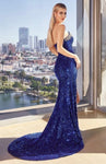 #CP639 STRAPLESS SEQUIN GOWN WITH MATCHING GLOVES