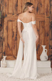 #E1043W off the shoulder White Gown