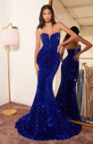 #CH151 Strapless sequins gown