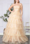 #7803-96 Ruffle Princess Gown