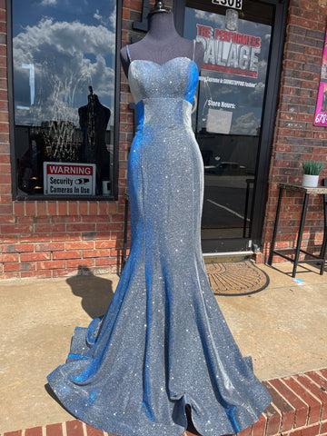 Anny Lee Blue Iridescent Gown
