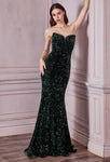 #CH151 Strapless sequins gown