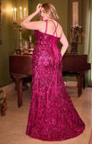 #CM334C Sequins Fitted Gown