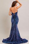#21-SP84050-SQN Strapless Sweetheart Top Sequin Sheath Dress