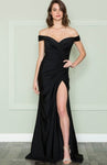 #8798 Satin off the shoulder Gown