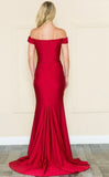#8798 Satin off the shoulder Gown