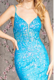 #433-220 Electric Blue Sequins Gown