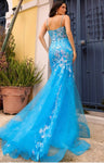 #Q1390-01-19 Neon Blue Gown