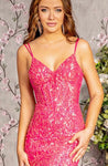 #433-228 Hot Pink Corset Gown