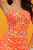#Q1390-01-19 Neon Orange Gown