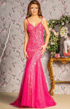 #433-228 Hot Pink Corset Gown