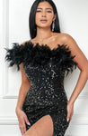 “That girl” feather sequins gown
