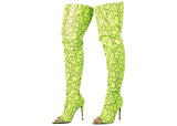 “Python” Thigh high boots